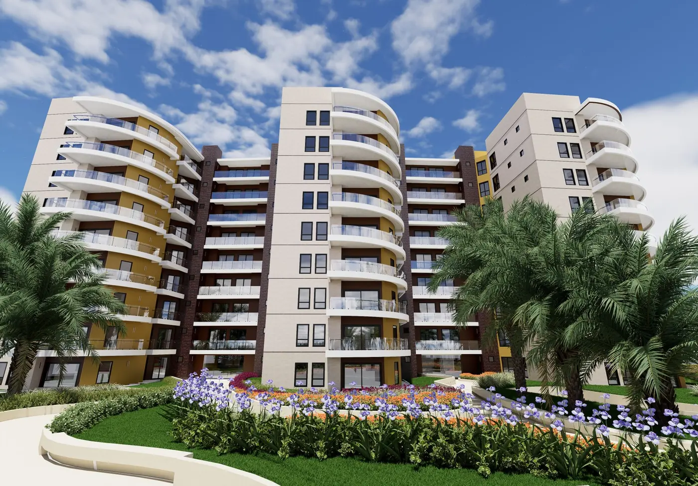Render del conjunto de Blue Coast Residence